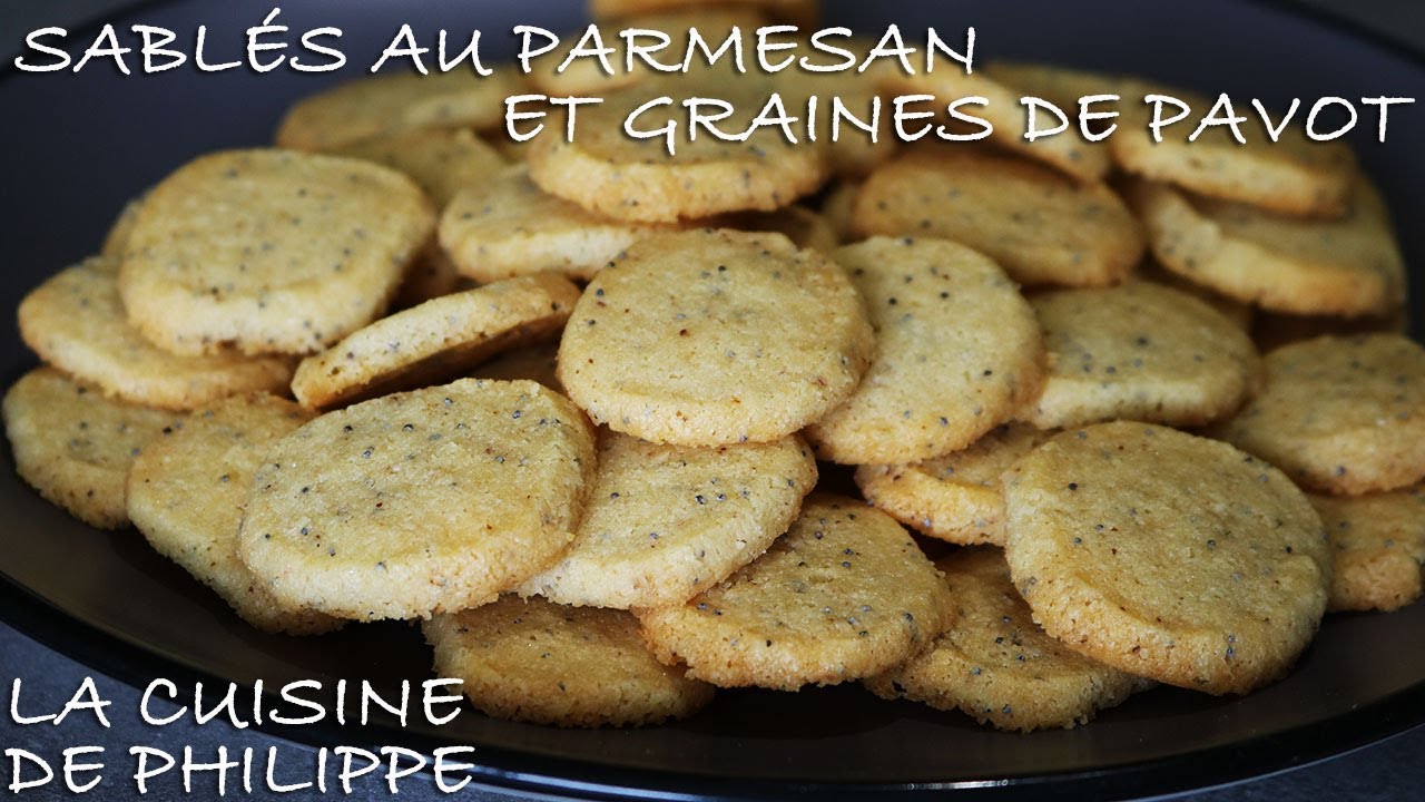 Sablés au Parmesan et graines de pavot