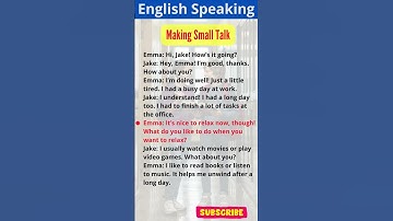 English conversation –Making Small Talk #shortsvideo