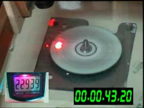 CD exploding 23.000 RPM (test sulla velocitÃ  massima di un cd-rom)