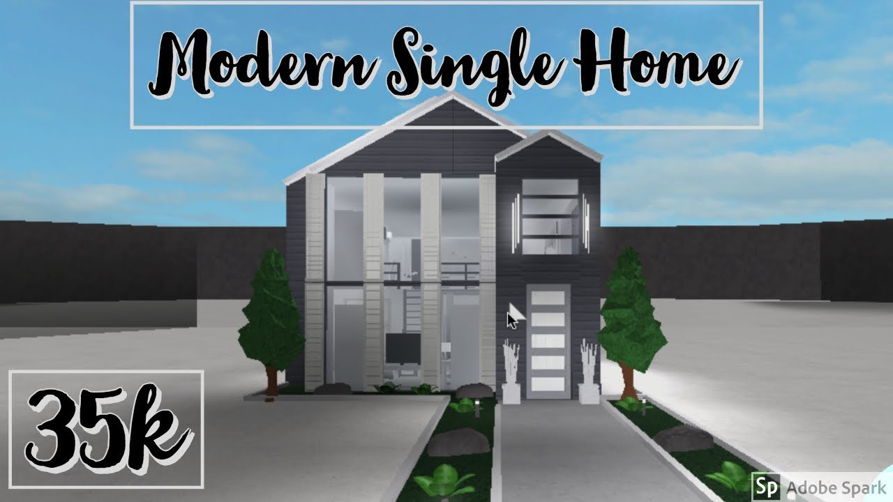 Roblox Bloxburg Modern Single House Build 35k Youtube - roblox 35k modern home bloxburg