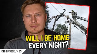 Working as a Lineman for the Utility VS Outside Construction! CTQ Ep // 35