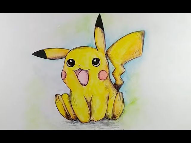 Arte e Cia Brasil - Pikachu!! Desenho feito em uma Live no Canal ARTE E CIA  BRASIL no . Corre lá para aprender fazer esse colorido com Lápis  Aquarelável!! 😀👊🏻😉 #pedidodagalera . . . #