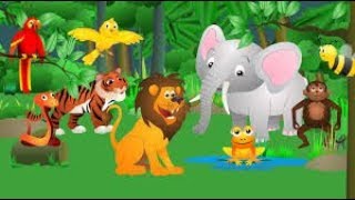 Wild Animals Names and Sounds for kids in English Funny Lion Elephant Africa Zoo