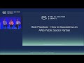 Best Practices - How to Succeed as an AWS Public Sector Partner