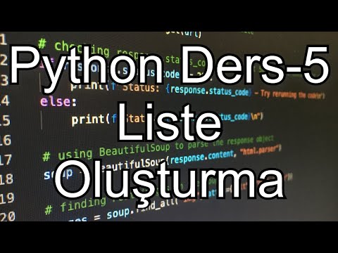 Python 0'dan Bölüm #5 Liste Oluşturma