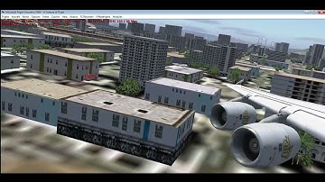 FS2004  - Emirates A380 Kai Tak landing