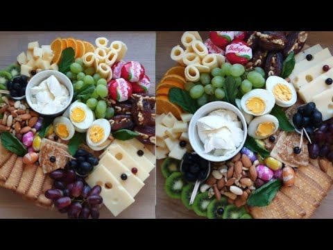 طريقة تحضير لوحة الأجبان والفواكه والمكسرات cheese board - YouTube
