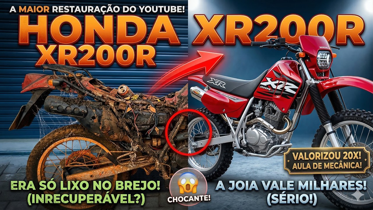 DO LIXO AO LUXO!!!!!!! HONDA XR 200 A MELHOR RESTAURAÇÃO DE TODOS OS TEMPOS!!!! VIDEO COMPLETO.