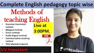 Methods of Teaching English  || English Pedagogy||CTET2020