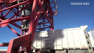 Unloading Process Of 45,000 Tons Of Cereal Ship At Tanger Med