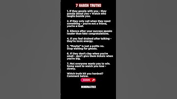 7 Harsh Truths People Learn Too Late...