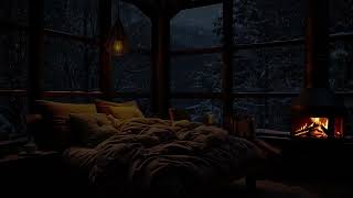 Bequem und warm in einem warmen Bett an einem Wintertag | Entspannendes Kamingeräusch