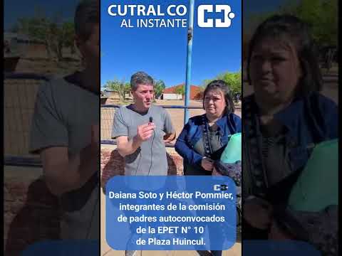 Daiana Soto y Héctor Pommier, integrantes de la comisión de padres autoconvocados de la EPET N 10