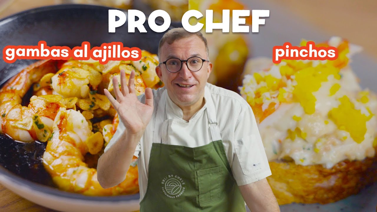 ⁣Pro Spanish Chef Cooks Gambas Al Ajillo & Pinchos | Chef Chele Gonzalez