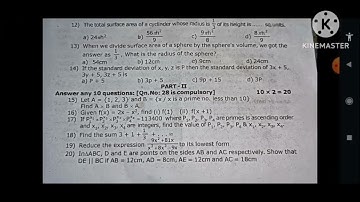 10th Std Maths First Revision Question Paper 2023