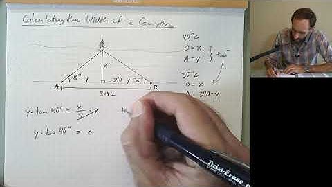 Geometry 1.8b - Using Trigonometry to Find the Distance Across a Canyon