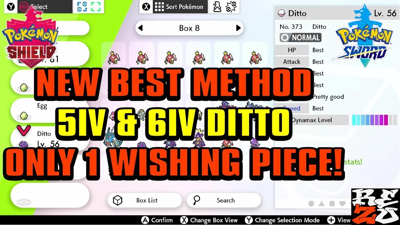 POKEMON SWORD AND SHIELD NEW BEST METHOD 5IV AND 6IV DITTO ONLY