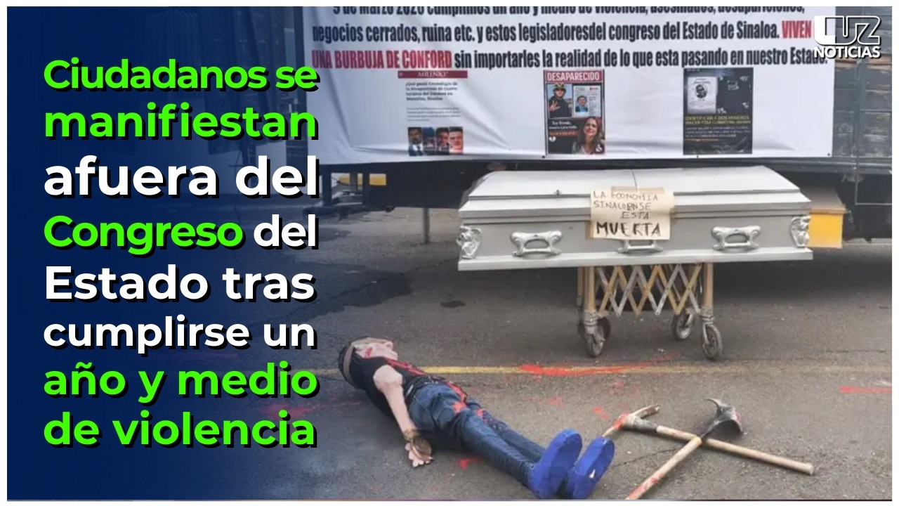 Ciudadanos se manifiestan afuera del Congreso del Estado tras cumplirse un año y medio de violencia