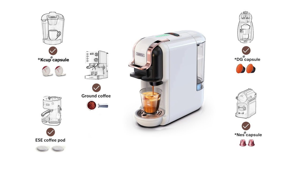 HiBREW H2B White Portable Corded Electric Hot/Cold Espresso Coffee Maker  Machine
