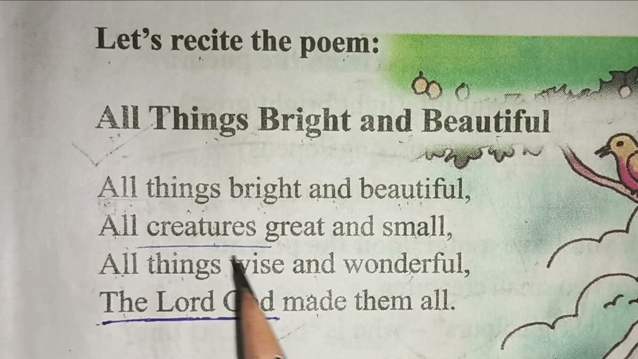 Класс (V) Английское стихотворение «Все яркое и прекрасное». Очень легкий язык.