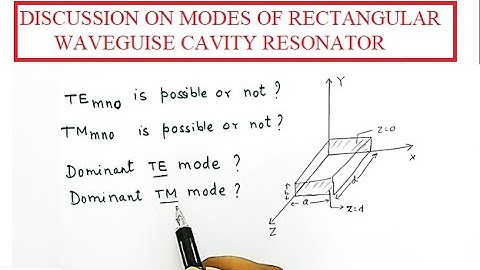 Modes of the rectangular waveguide cavity resonator and dominant mode of TE and TM modes.