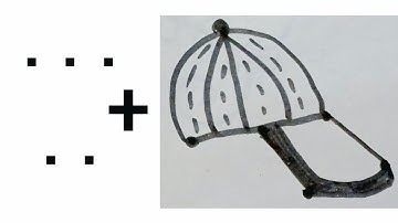 How to draw Cap from 5 dots | Easy cap drawing for beginners | Dots drawing 