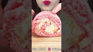 ASMR PINK DESSERT *ROLL CAKE 롤케이크 먹방 EATING SOUNDS #shorts