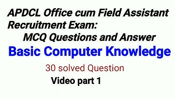 #APDCL Office cum Field Assistant Exam Question || Important Questions ||latest video 2018|| Part 1