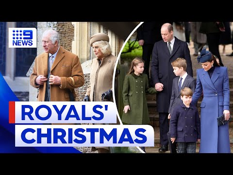 Royal family attends annual christmas day church service | 9 news australia