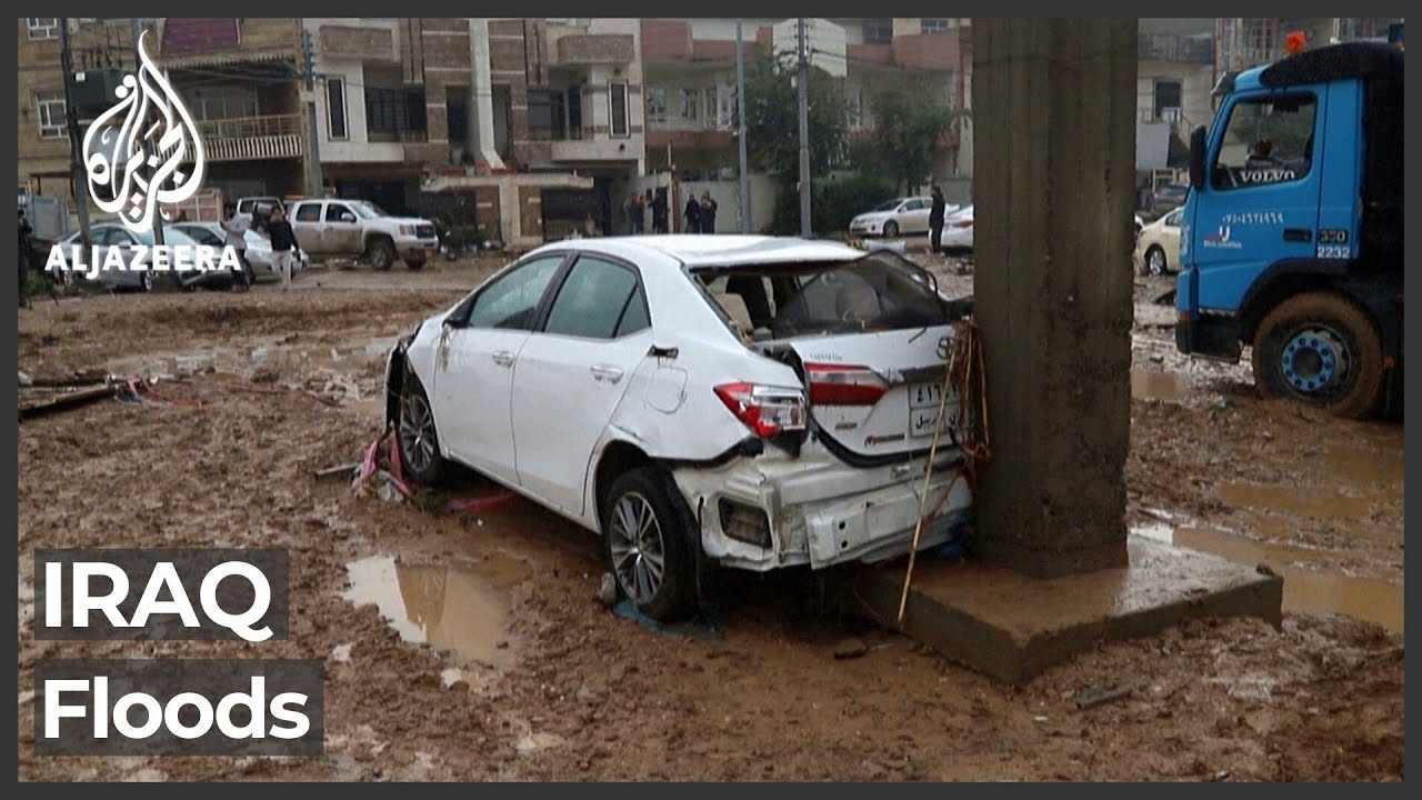 لقي عدد من الأشخاص مصرعهم جراء فيضانات ناجمة عن أمطار غزيرة في أربيل بالعراق