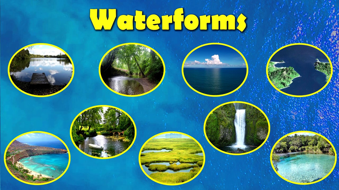 Different kinds of Waterforms(Lake, River, Ocean, Strait, Bay, Pond,  Wetland, Waterfall, Spring) - YouTube