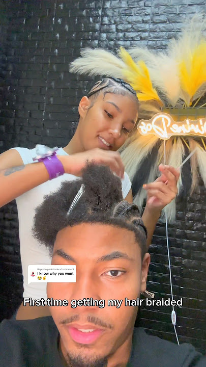 Getting braids for the first time . Full video out now! #shorts #hair