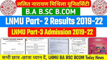 LNMU Part 2 Results 2019-22 | LNMU BA BSC BCOM Part 3 Results Date | LNMU Part 3 Admission 2019-22