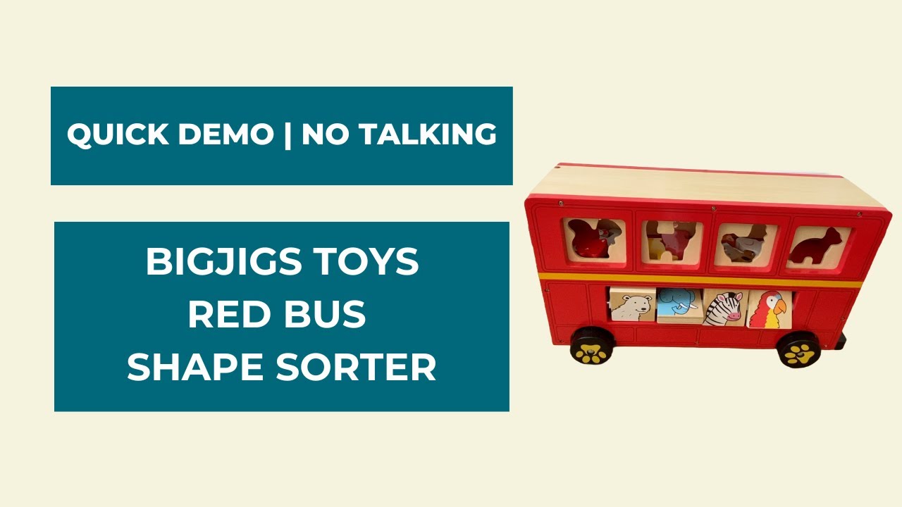 Bigjigs Wooden Shape Sorter Bus Toy Demo | No Talking | Simply Toy Reviews
