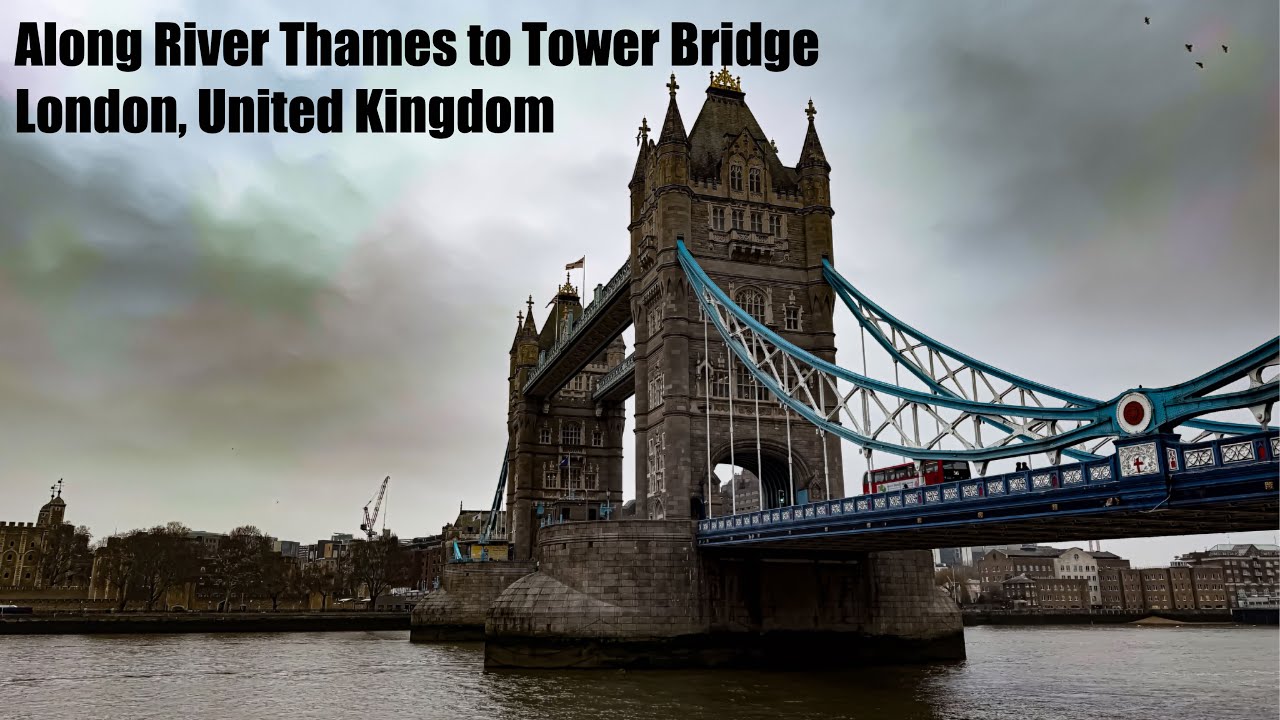 Peaceful Walk Along the River Thames to Tower Bridge (4K)
