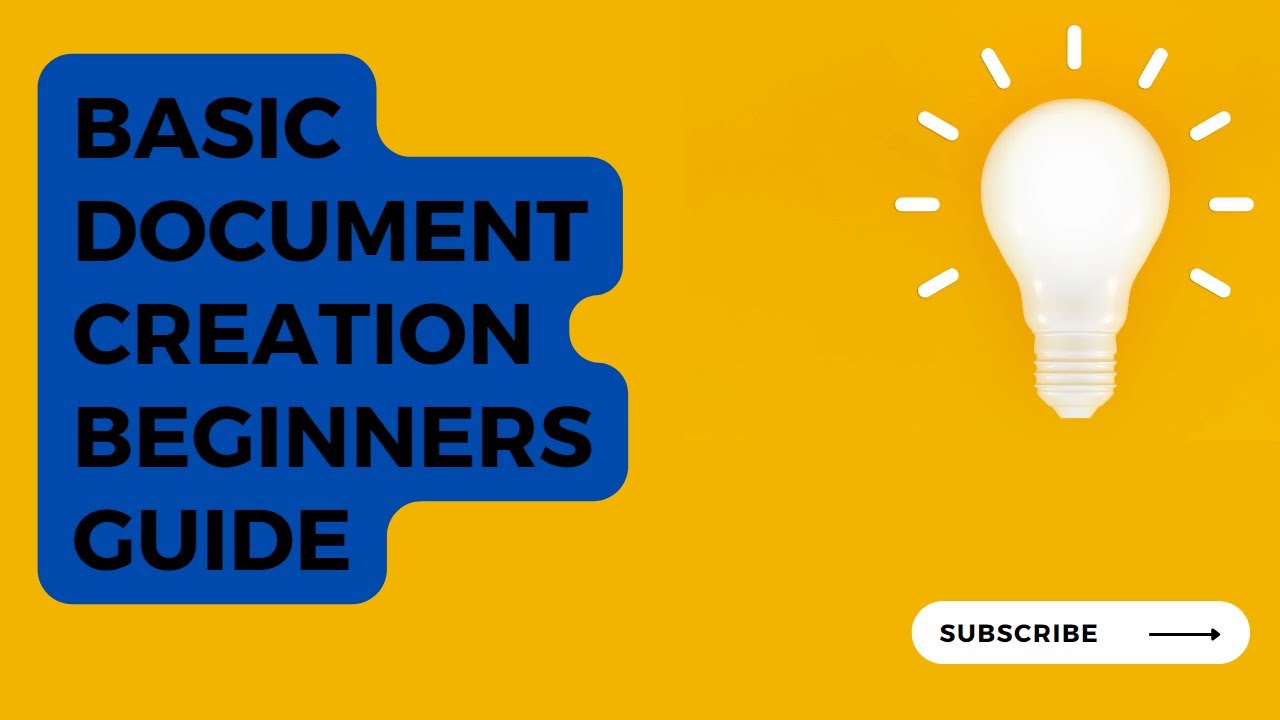 Creating Simple Documents BASIC DOCUMENT CREATION || BEGINNERS GUIDE - YouTube