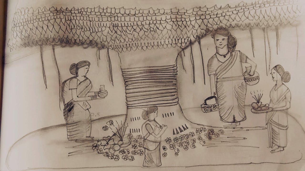 How to draw vat savitri drawingvat savitri puja drawingvat poornima