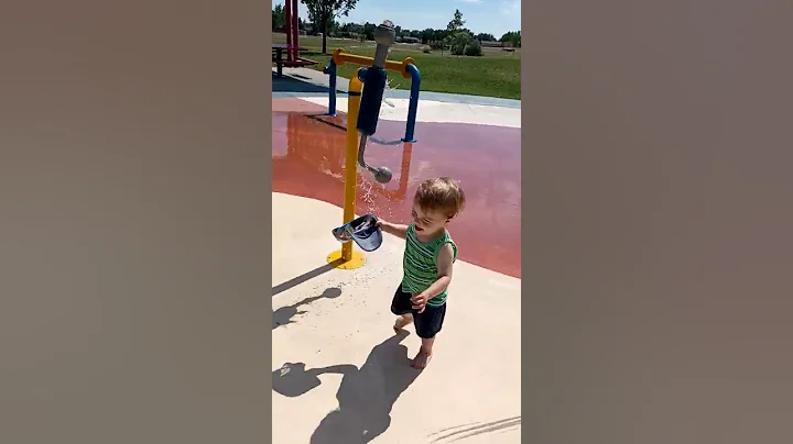 Jax at the splash pad #babyjax #summerinmontana #s...