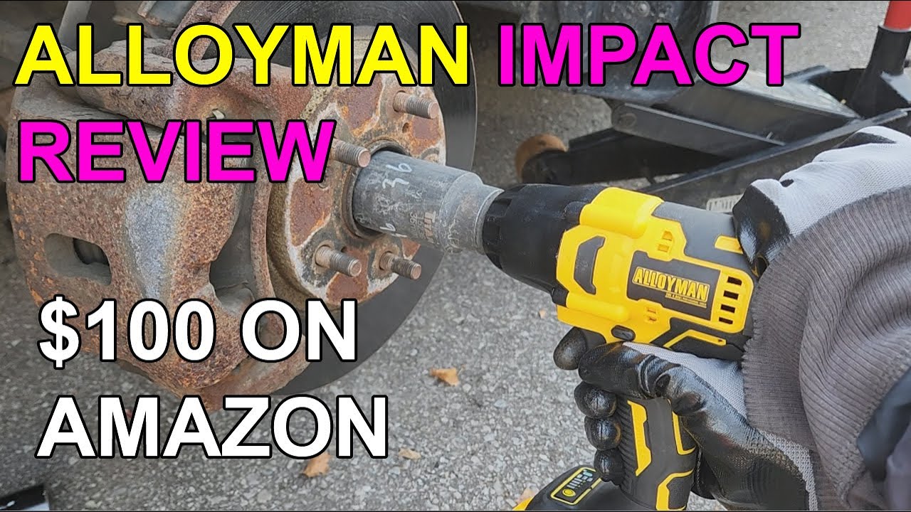 Alloyman 1 2 Inch Impact Wrench with 4 0Ah lithium ion batt 