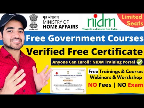 Indian Ministry Free Training Portal | Free Courses With Free Certificate | NIDM #FreeOnlineCourses