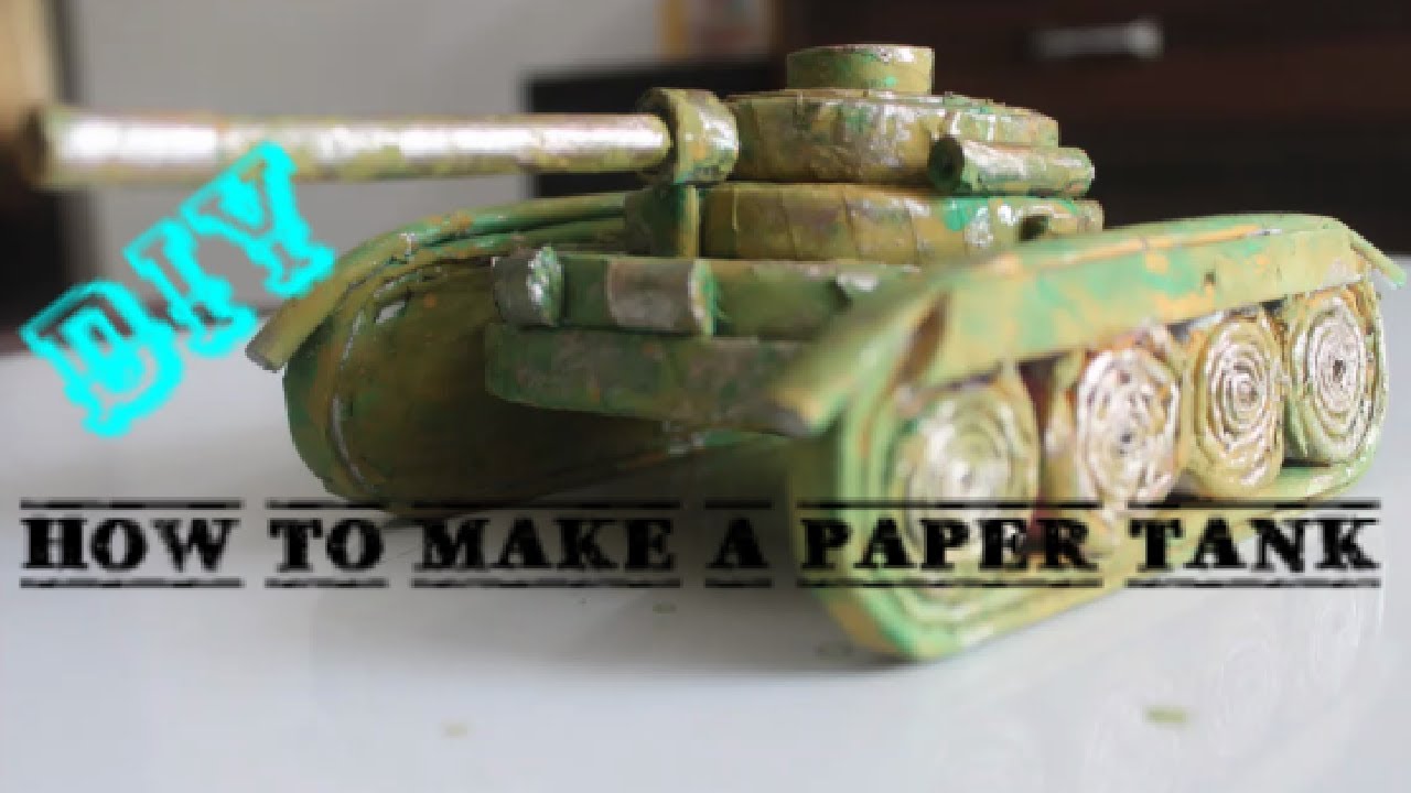 How To Make A Miniature Paper Tank [DIY][easy] - YouTube