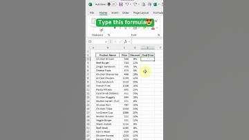 Quickly calculate final price after discount with one simple formula #ithunar #it_hunar #exceltips