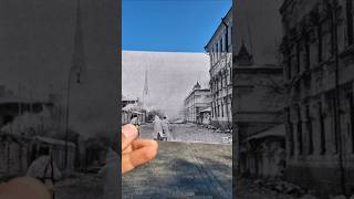 Финские солдаты на улице горящего Выборга #thenandnow #timemachine #talvisota #viipuri #ww2