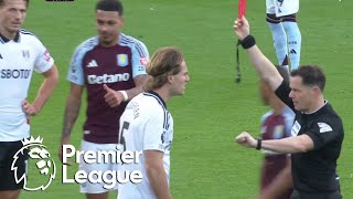 Joachim Andersen sent off for denying Villa a goal-scoring opportunity | Premier League | NBC Sports