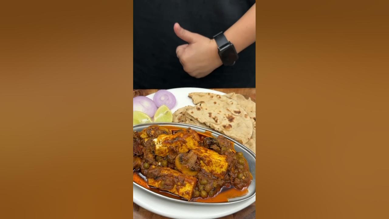 Matar paneer mushroom masala asmr cooking shorts food cooking 