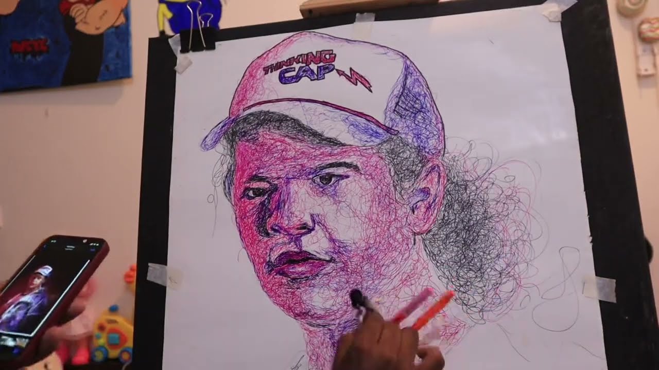 Scribbling Art | Dustin | stranger things| Hey Siri | siril vinson