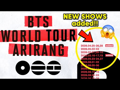 BREAKING BTS Adds NEW SHOWS To The Tour GOYANG Soldout BTS ARIRANG World Tour 2026 