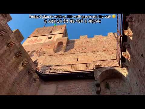 Welcome to Medieval City Wall on Colorful Autumn Day @ Cittadella, Italy