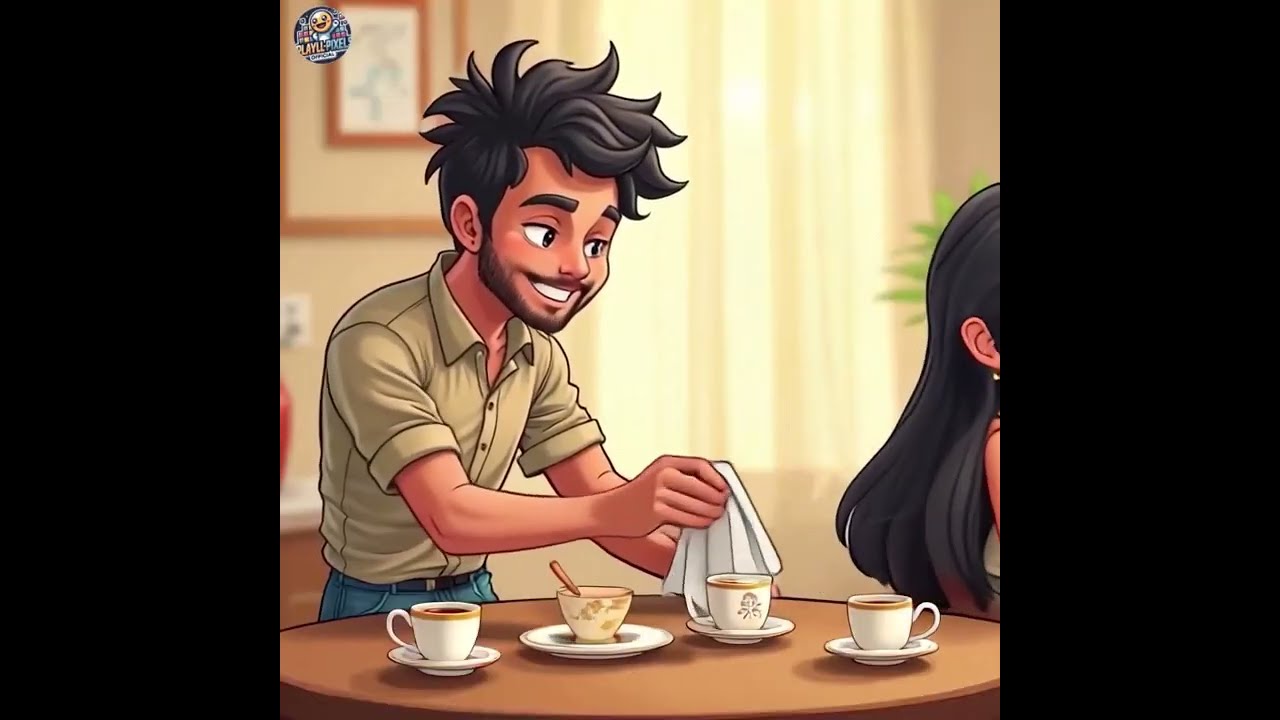 "Office Chai Story ☕ | Funny Romantic Couple Moments | Cute Chai Date Animation"
