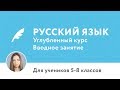 Вводное занятие по курсу «Углублённый курс по русскому языку для 5–8 классов»